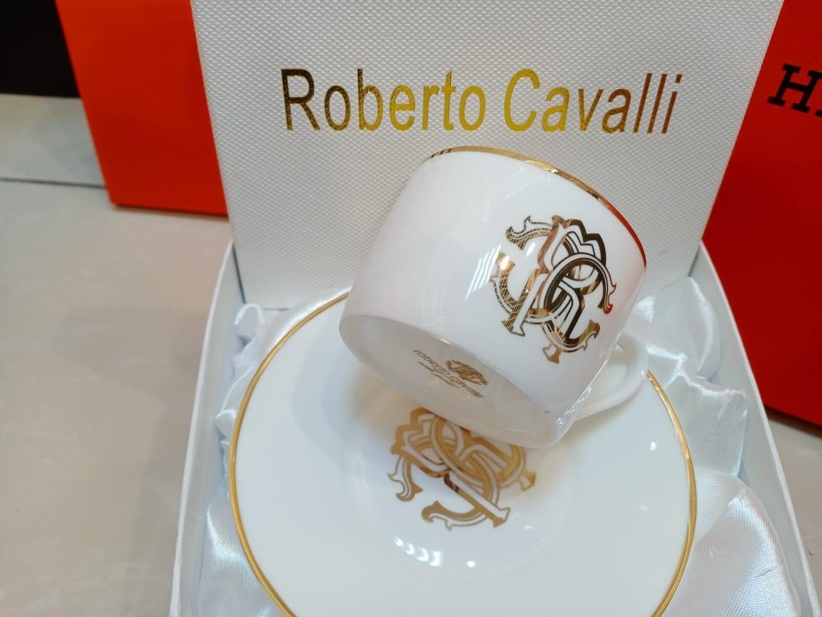 Roberto Cavalli tea single Cup white - Other Brand Cups | Aleppo Gift UAE